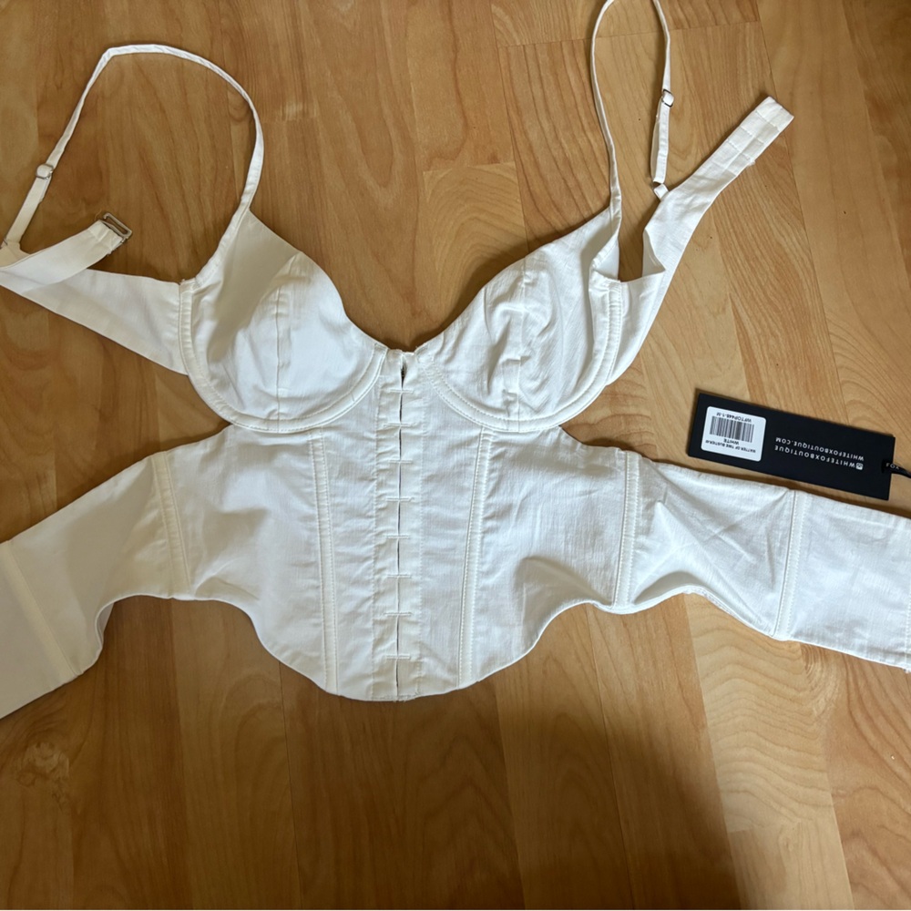 White fox boutique corset cut out top